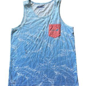 EUC Chubbies Mens Tank Top Sz XL Blue Pattern Pink Chest Pocket American Made